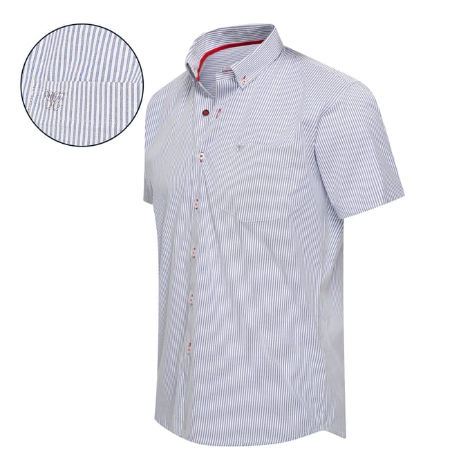 Cappuccino Italia - Heren Overhemden Bronte Stretch - Blauw - Maat M