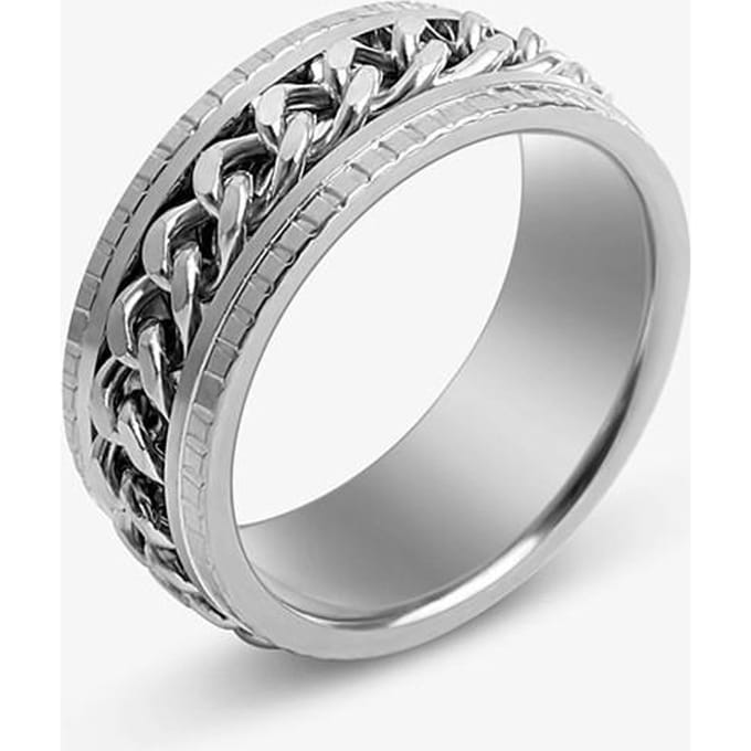 Fidget Spinner Mannen Ringen Angst Roterende Roestvrij Staal Ketting Multifunctioneel Anti Stress Ring Accessoires Mannen Ringen 12 white