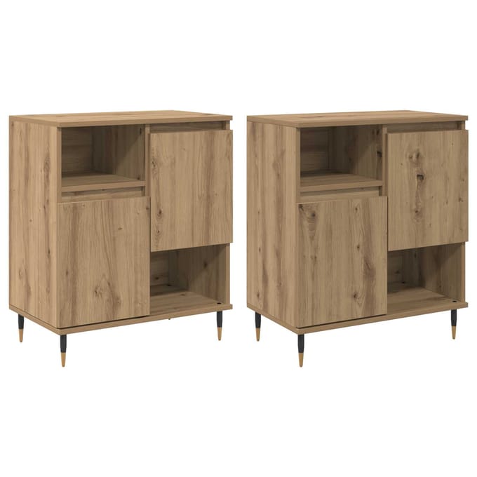vidaXL - Dressoirs - 2 - st - artisanaal - eikenkleurig