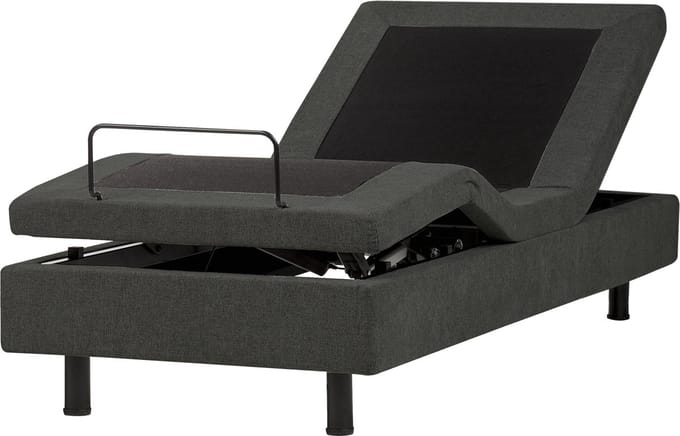 CASTELLAN - Eenpersoonsbed - Donkergrijs - 80 x 200 cm - Polyester