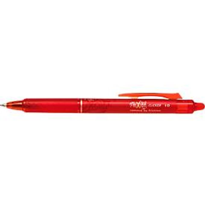 Rollerbalpen FRIXION Clicker, diameter navulstation 1 mm, lijndikte 0,6 mm, rood, 12 stuks