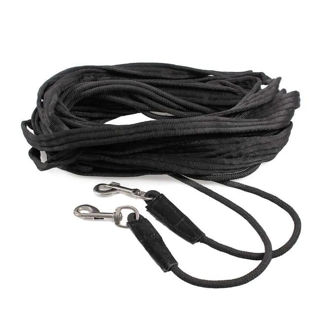 QHP - Dubbele Longeerlijn - Black - 16 Meter