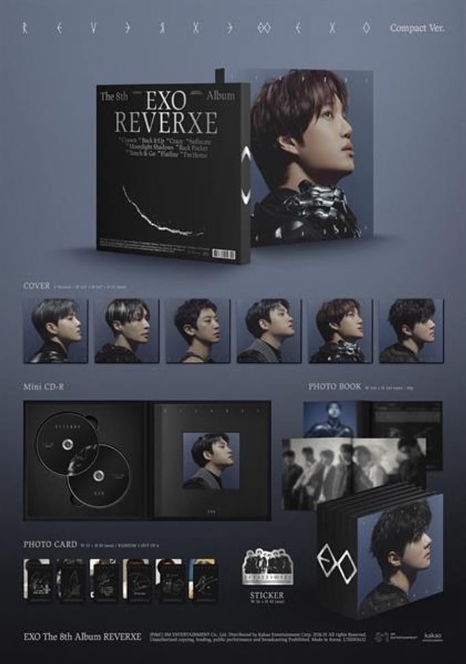 (Compacte versie) EXO [REVERXE] 8e Album + Gratis Geschenk Random ver. 1EA black