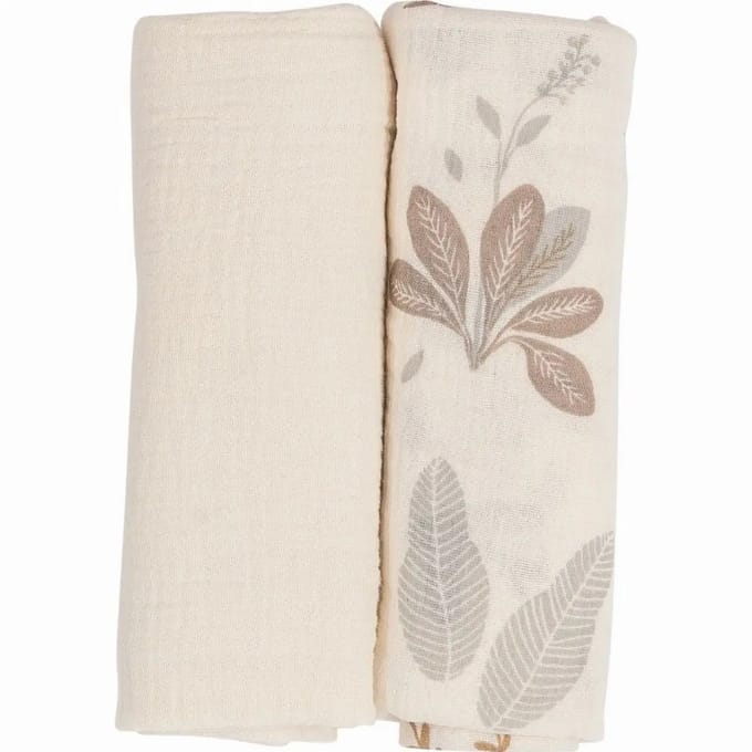 Lange van katoen voor baby FreeON by Bubaba Beige Leafs