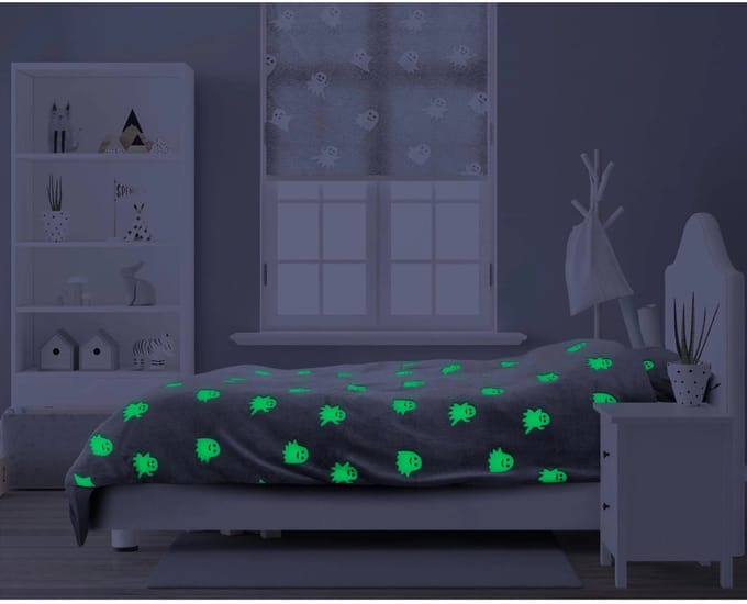 Sleeptime dekbedovertrek Glow in the dark Spooky Grey 140 x 200/220 cm
