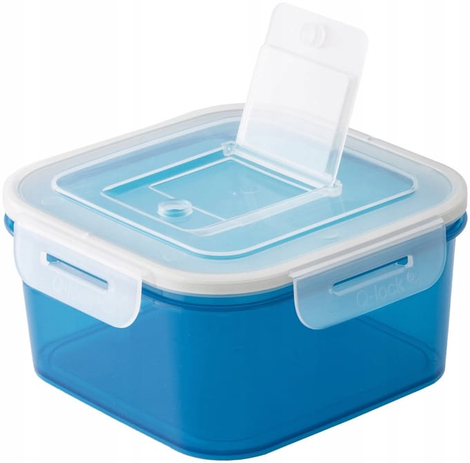 BranQ Q-lock Voedselcontainer 1.1L Blauw - BPA-vrij, Magnetronbestendig