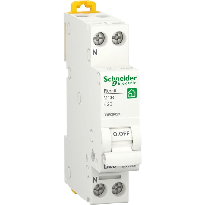 Schneider Electric Resi9 MCB 20A Enkelpolig Plus Neutraal - R9P09620