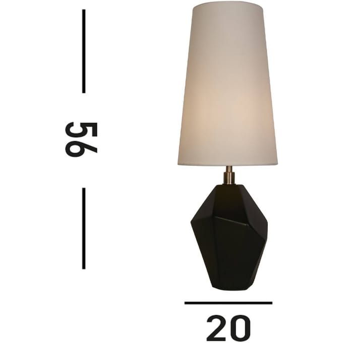 Searchlight Tafellamp Apex wit/zwart Hoogte 55,5 cm textiel/hars