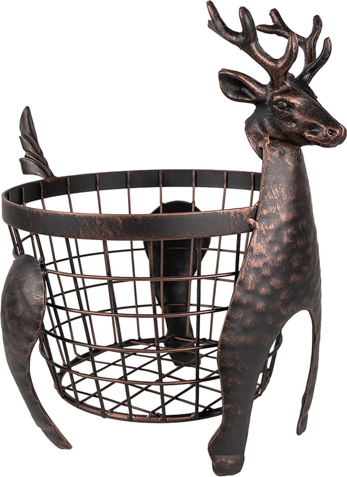 Clayre & Eef Opbergmand Rendier 30x23x30 cm Bruin IJzer