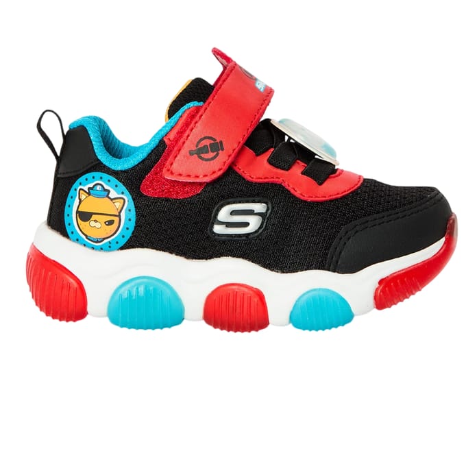 Skechers Mighty Glow-trainers voor peuters (Zwart, Rood)