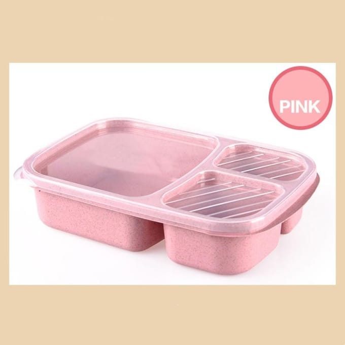 Boîte à déjeuner micro-ondes paille de blé vaisselle conteneur de stockage des aliments enfants école bureau boîte à Bento Portable sac à déjeuner rose