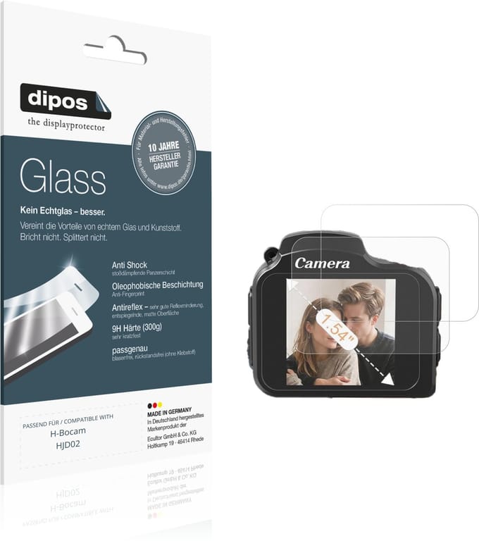 dipos – 2x Matte Pantserfolie geschikt voor H-Bocam HJD02 | 9H Screenprotector