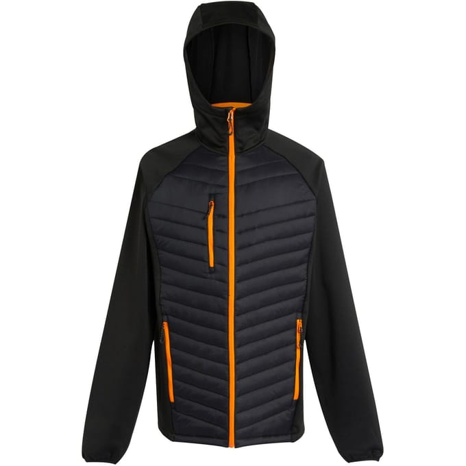 Regatta Heren Navigate Quilted Hybride Jas (Zwart/Oranje Pop)