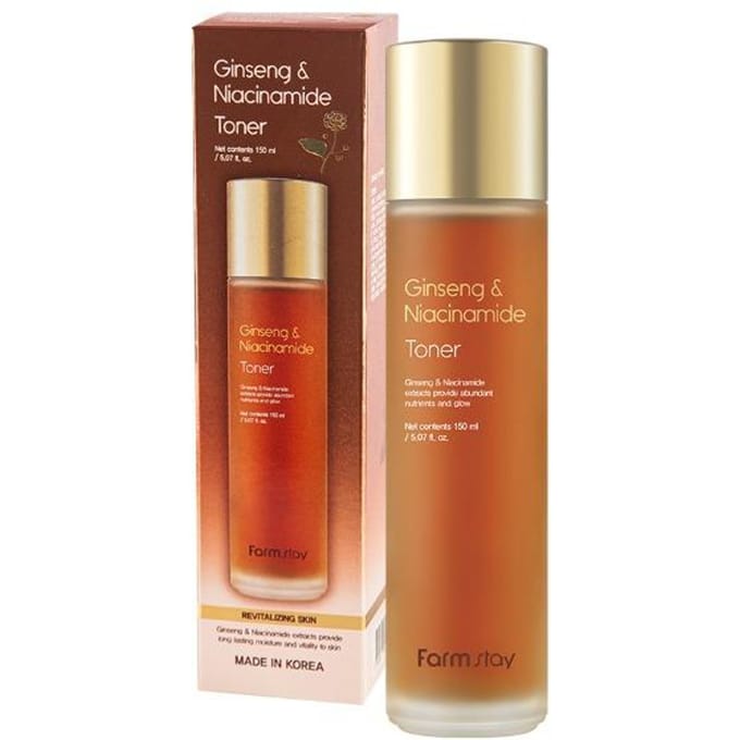 Farm Stay Ginseng & Niacinamide Toner 150ml +CADEAU ALÉATOIRE brown