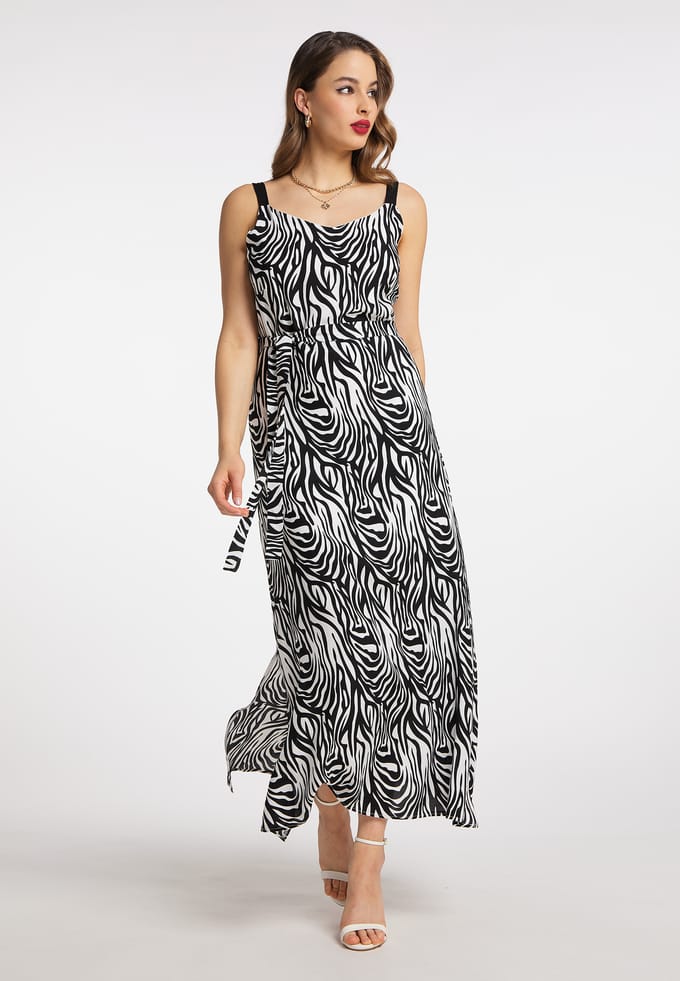 faina Maxi-jurk met zebraprint nelice