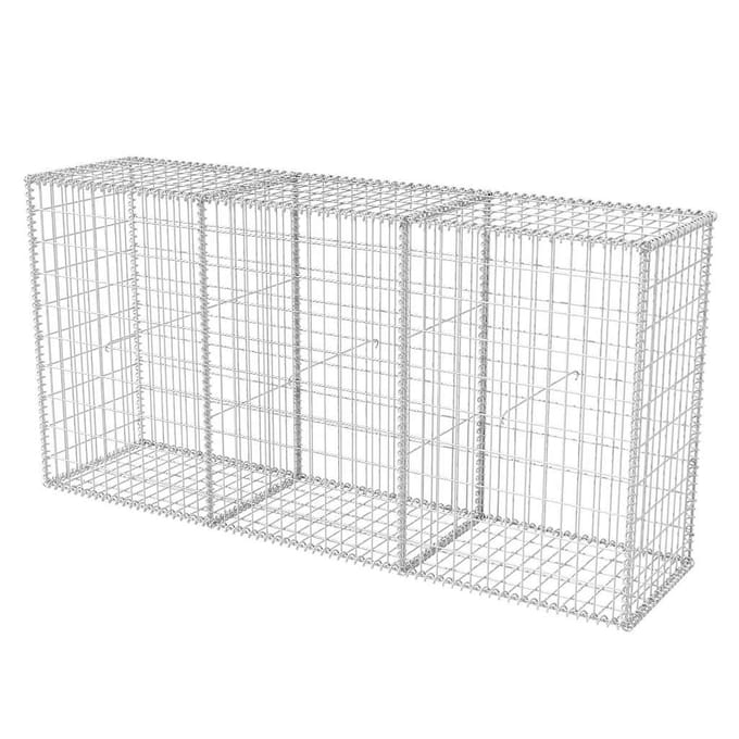 vidaXL - Gabion - mand - 200x50x100 - cm - gegalvaniseerd - staal