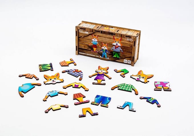 Houten Kleedpuzzel voor Kinderen - Verschillende Outfits