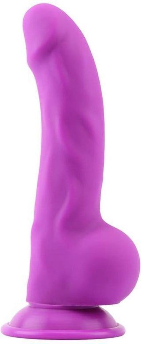 DeLuxe Pure Nature Neo Colours - Siliconen Dildo - 23 x 4.1 cm - Paars