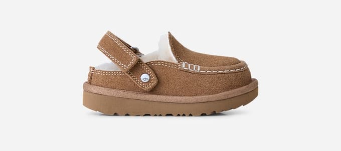 UGG® Goldenstar Evelina Clog in Brown, Size 5, Polyester/Wool