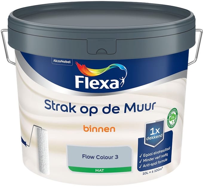 Flexa - Strak Op De Muur Binnen Mat - Flow Colour 3 - Mengverf - 10 L