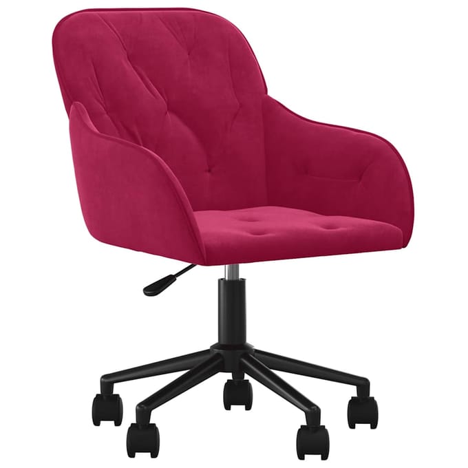 vidaXL - Eetkamerstoelen - draaibaar - 2 - st - fluweel - wijnrood