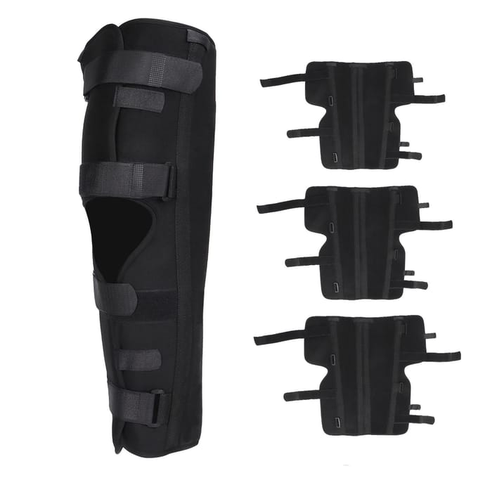 Genouillère réglable Support solide Genouillère confortable avec quatre sangles Pour soulager la douleur Large