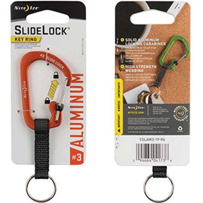 NITE IZE SlideLock Key Ring Aluminum - Orange