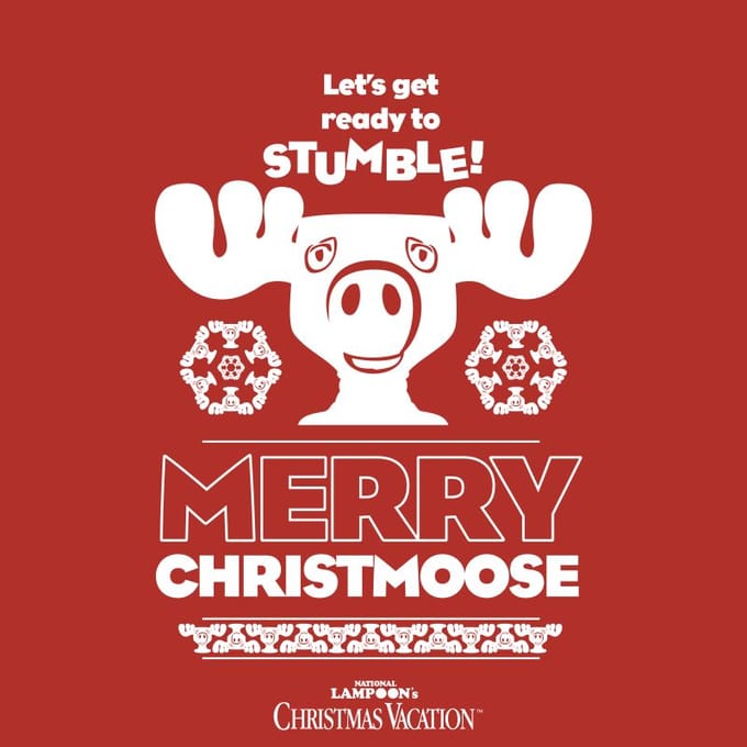 National Lampoon Merry Christmoose Men's Christmas T-Shirt - Red - L