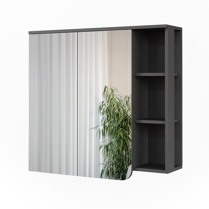 Vicco Karen Spiegelkast – 80 x 75 cm Antraciet/wit