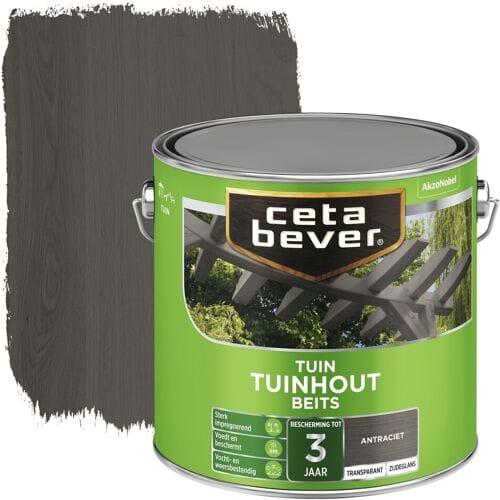 Cetabever - Tuinbeits Tuinhout Transparant - Antraciet - 2,5 L
