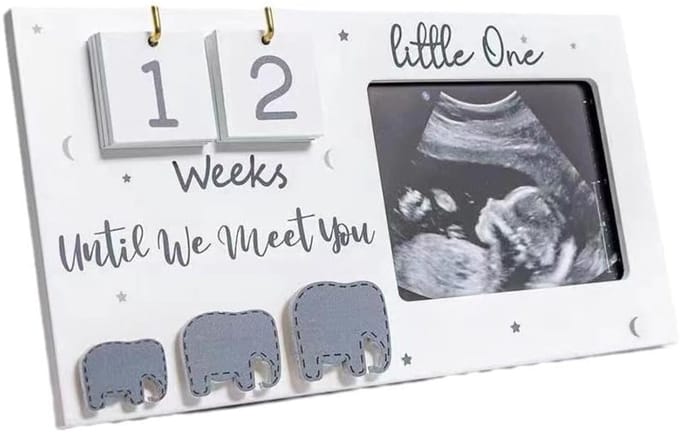 Dailygoods - Fotolijst voor Babysonogram met Countdown Functie (Wit)