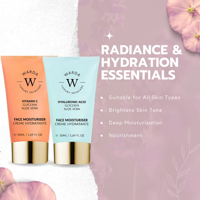 SKIN GLOW BOOST VITAMINE C MOISTURISER 50m + SKIN HYDRATION BOOST HYALURONIC ACID MOISTURISER 50ml