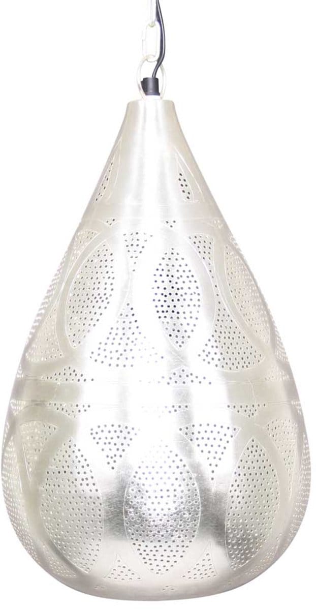Safaary - Oosterse Hanglamp Yasmina Zilver Ø 25 x 50cm