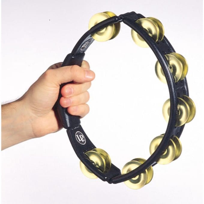 Latin Percussion Cyclops Hand Tambourine LP170, zwart, brass jingles - Tamboerijn