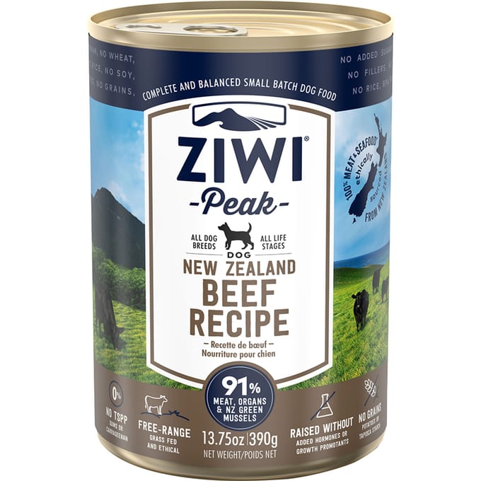 6x390g Ziwi Peak met Rund Hondenvoer nat