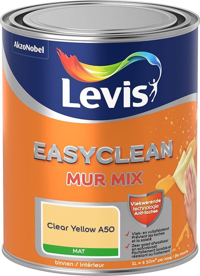 Levis - Easyclean Mur Mat Mix - Clear Yellow A50 - Mengverf - 1 L