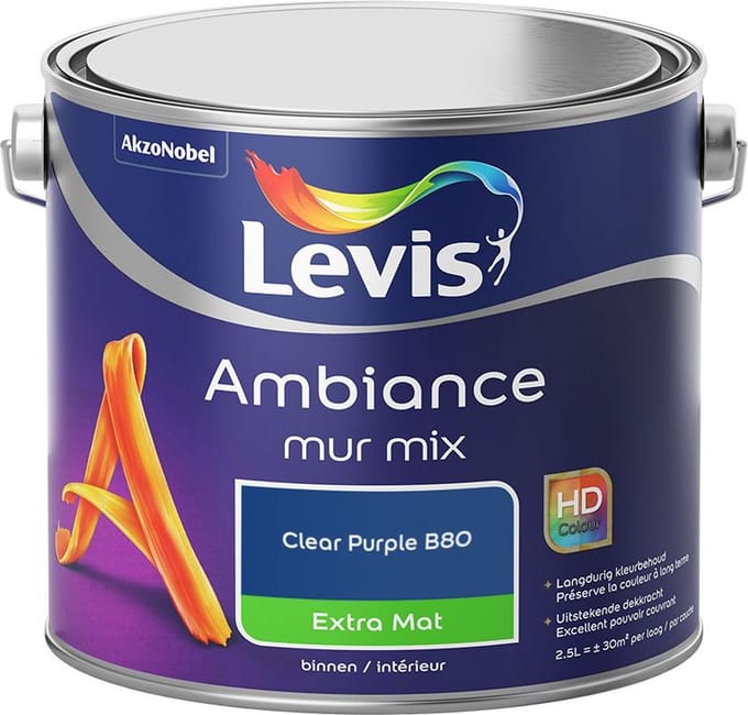 Levis - Ambiance Mur Extra Mat Mix - Clear Purple B80 - Mengverf - 2,5 L