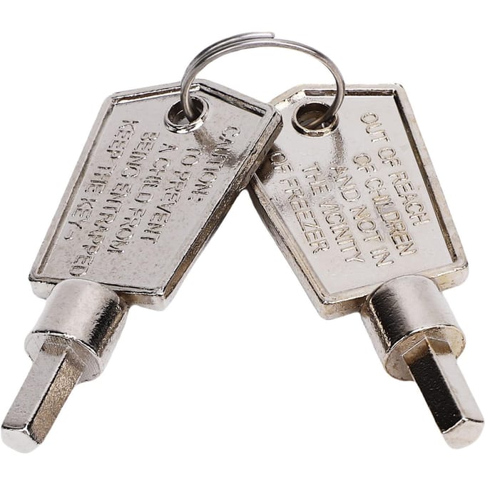 2 STUKS Vriezer Sleutels Aluminiumlegering Draagbaar Vijfhoekig Koelkast Kast Glazen Deur Sleutel gray