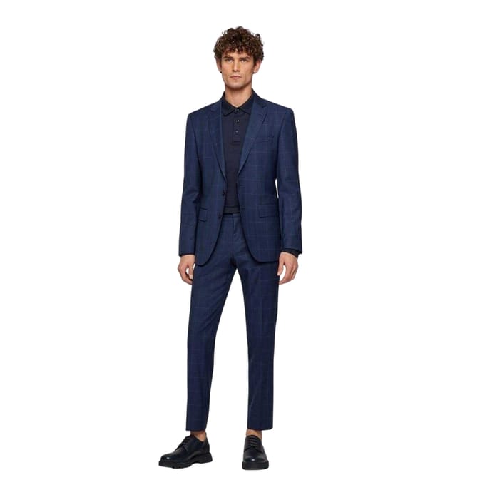 Boss Heren Pado 30 Poloshirt met lange mouwen (Marine)