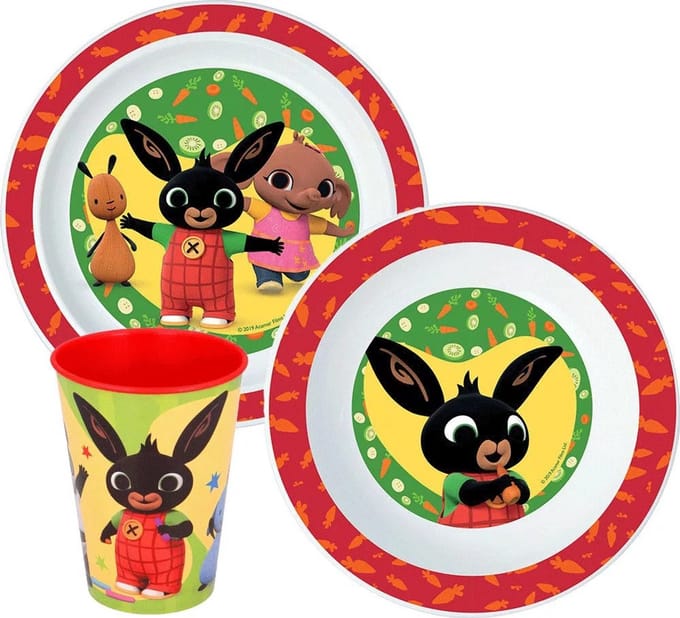 Bing het konijn - Kinderservies - Set - 3-Delig - Bord - Beker -Kom - Kunststof