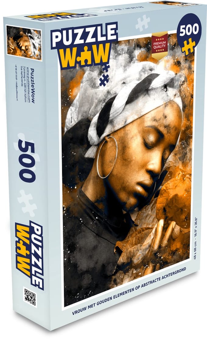 Puzzel Vrouw - Abstract - Hoofddoek - Legpuzzel - Puzzel 500 stukjes