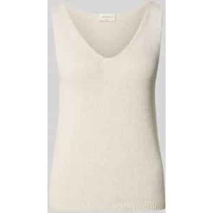 Tricottop met V-hals