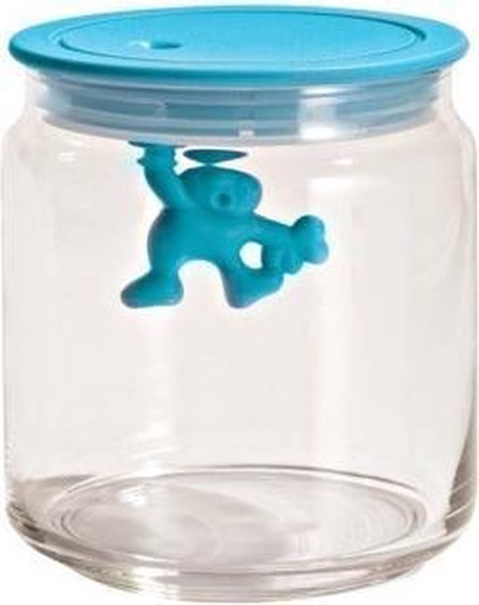 Alessi Gianni - Glazen pot met deksel 12 cm - Blauw