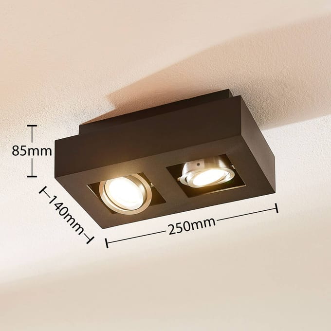 Arcchio - buitenspot - 2lichts - Aluminium - H: 8.5 cm - GU10 - zwart