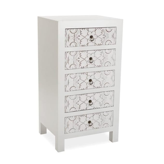 Ladekast - VERSA - Dybe - 90 x 48 x 40 cm - Wit - Gemelamineerd MDF wit