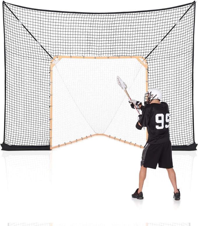 Unyqoos® Lacrosse en Hockey Doelnet met Terugloopblokkering en Draagtas