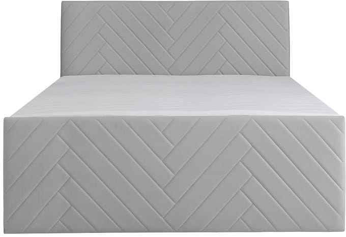 Vente-unique Boxspringbed fluweel lichtgrijs 180 x 200 cm (Super King Size Bed)