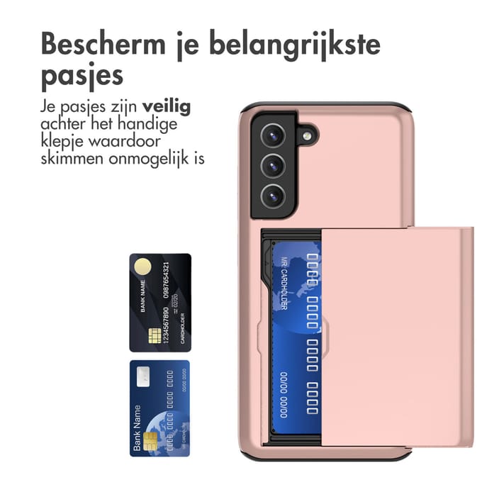 imoshion Hoesje met Pasjeshouder - Geschikt voor Samsung Galaxy S21 FE - Rosé Goud