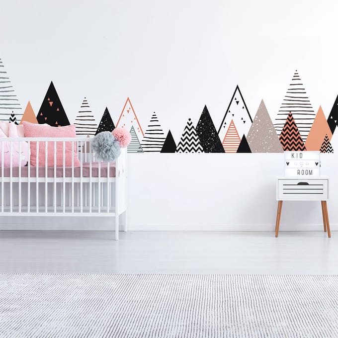 Kinderstickers met Scandinavische bergen van Rafika, 70 x 115 cm