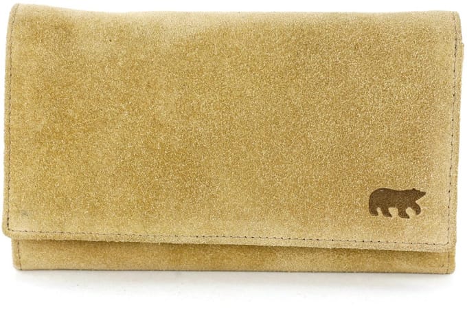 Bear Design Sweety XL Suede Leren Overslagportemonnee - Bisquit